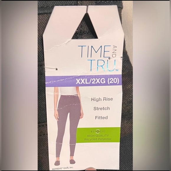 NWT Time and Tru High Rise Stretch Fitted Jeggings size XXL/20 brown/green/black - Picture 7 of 8